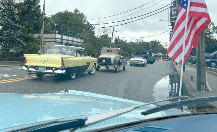turning into the parade